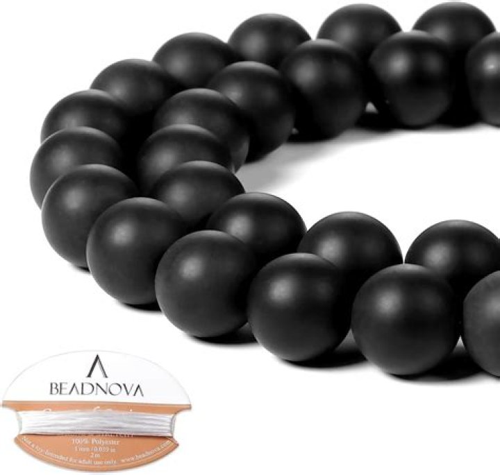 BEADNOVA Black Matte Onyx Beads Natural Crystal Beads Stone Gemstone