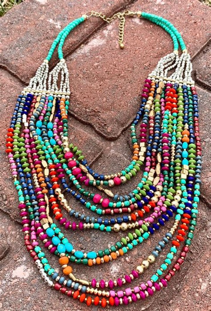 Buy Layered bead necklace by Gewels by Mona at Aza Fashions