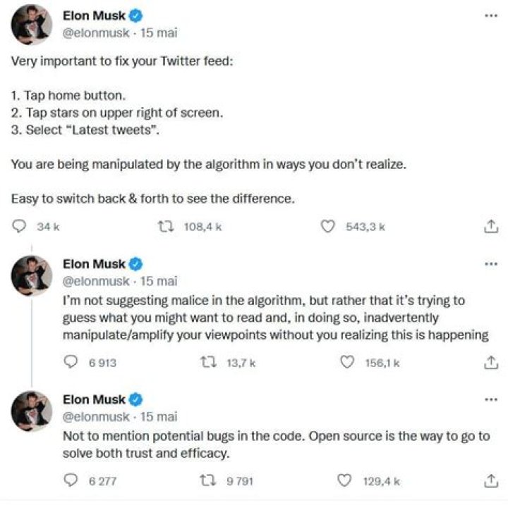 Elon Musk accuses Twitter algorithms of manipulating users Div Bracket