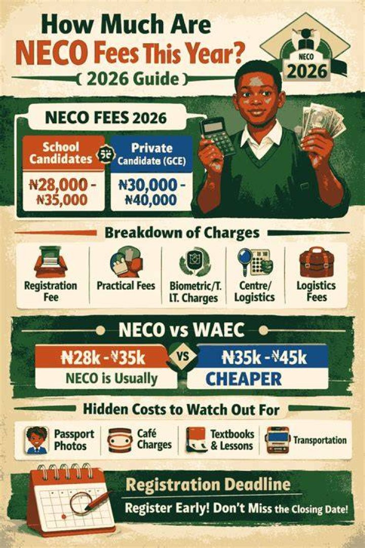 How much is the NECO GCE registration fee 2024?