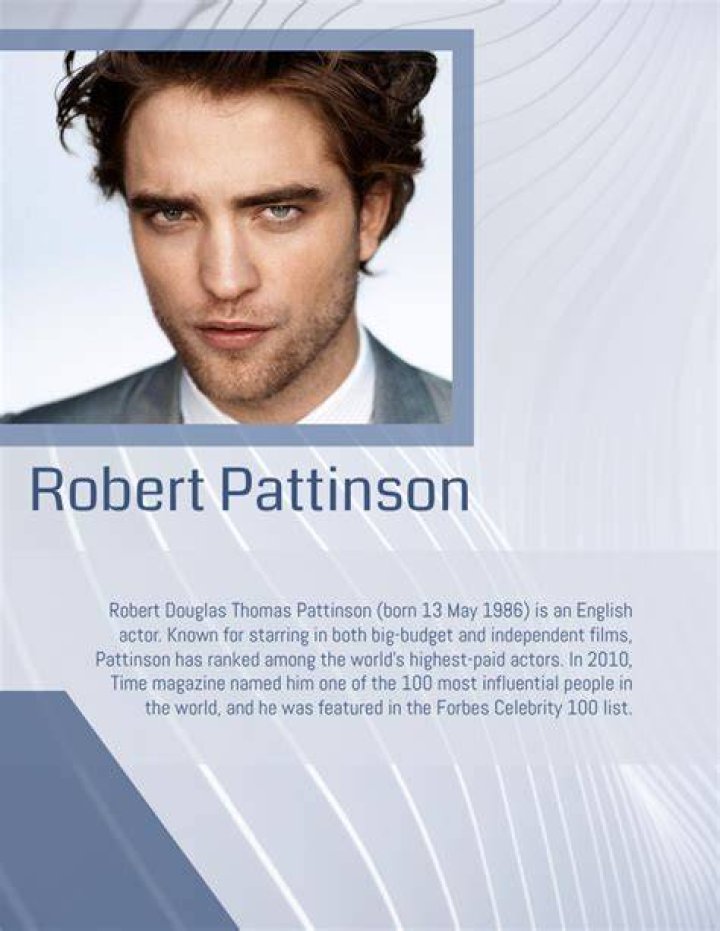 World Celebrity Biography Robert Pattinson British Celebrity, Actor